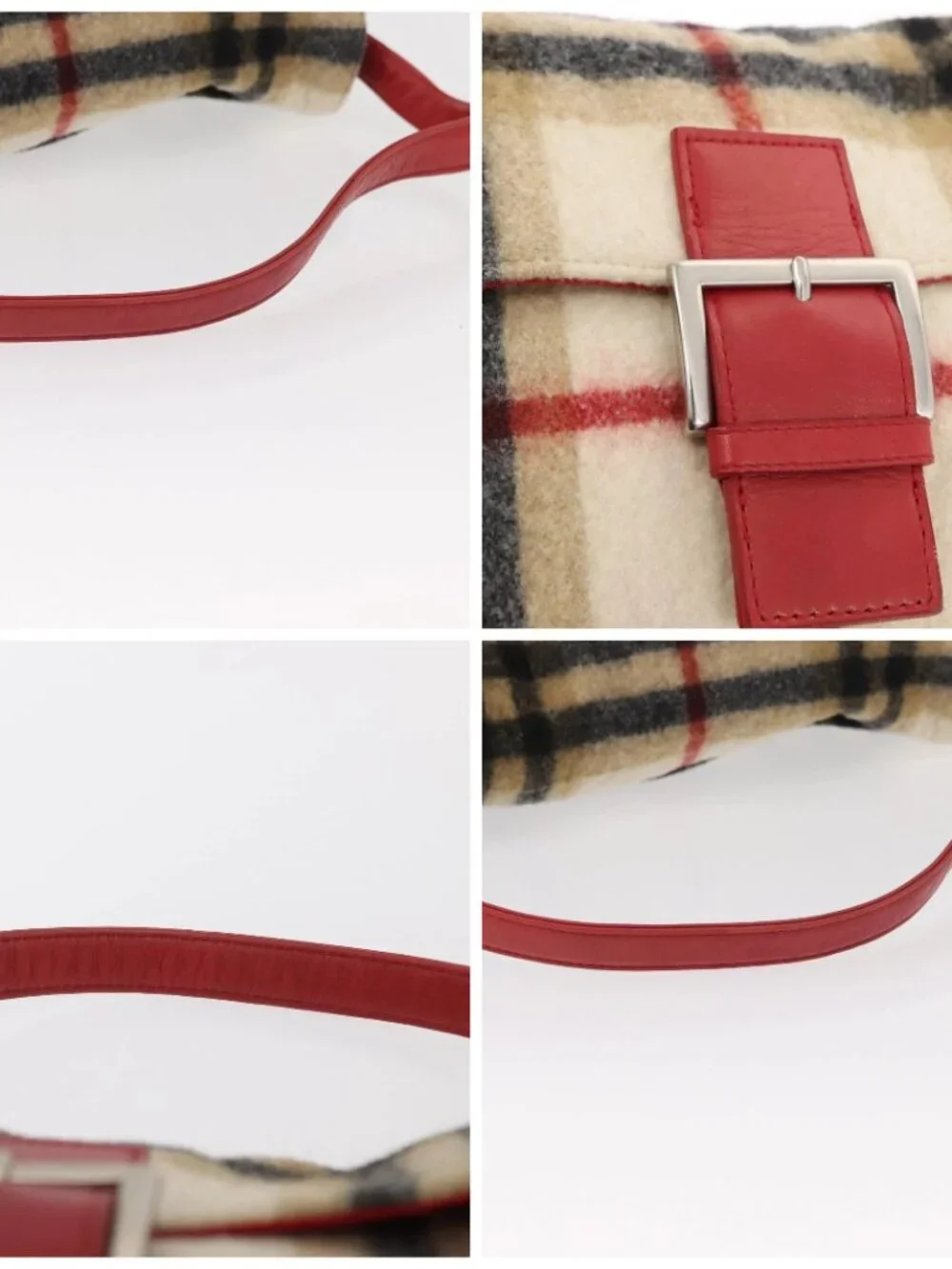 Burberrys Nova Check Shoulder Bag Wool Beige Silver Auth 161279V - Picture 16 of 16